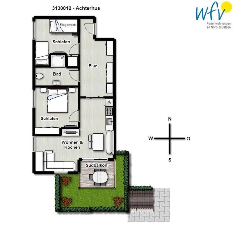 Achterhus - Ferienwohnung Inseltraum Джуист Екстериор снимка